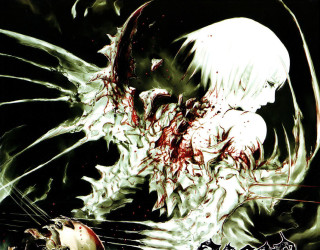 Demonic bloodied creature knife biopunk - a demonic looking creature free wallpaper for desktop