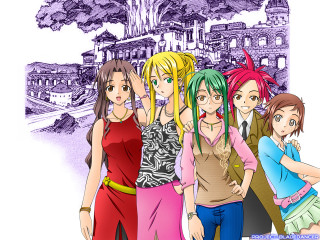 Anime girls cityscape flowers lyco - a cityscape free wallpaper