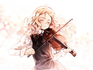 Woman dress violin blonde joy - a violin free wallpaper for desktop