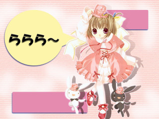 Alice pink dress cat rabbit - a speech bubble free wallpaper