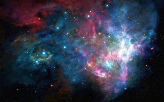 Colorful space stars cluster black - free stars wallpaper