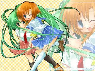 Long hair green hair sword - one holding free wallpaper