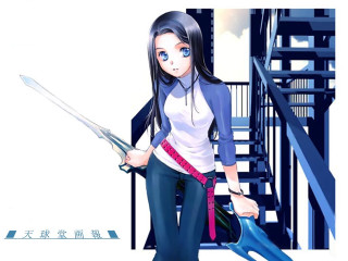 Woman sword scissors staircase manga - a pair of scissors free wallpaper for desktop