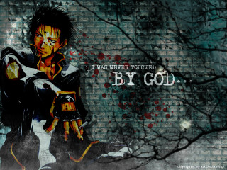 Gothic anime guy blood brickwall - god free wallpaper