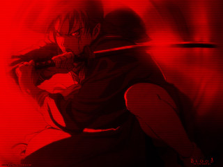 Red sword man squatting blood - him free wallpaper for desktop