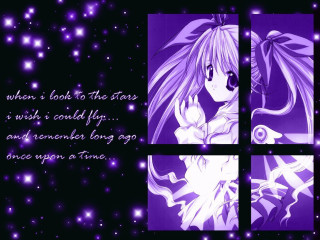 Purple anime girl space stars - the anime free wallpaper