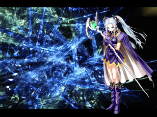 Woman purple dress green ball - arcane free wallpaper for desktop