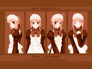 Anime girls blonde bows brickwall - a brick wall behind them free wallpaper