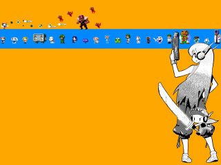 Cartoon person gun computer screen - 2 d sprite free wallpaper for desktop