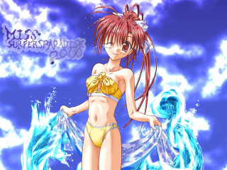 Girl bikini water hair wind - a girl in a bikini free wallpaper
