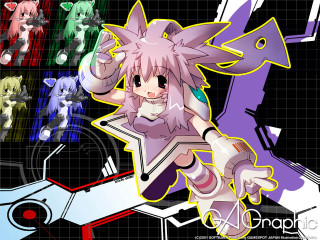 Cartoon girl holding scissors colorful - a background free wallpaper