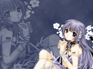 Girl flower gothic anime moon - a flower free wallpaper