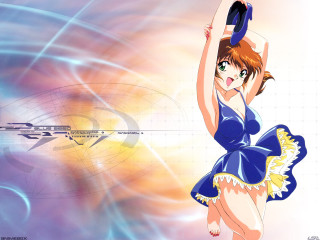Girl blue dress tennis racket 2 - a tennis racket free wallpaper
