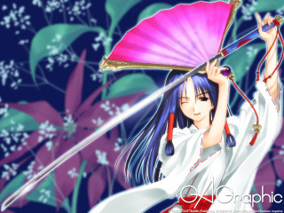 Woman pink umbrella fan cherryblossoms - a woman holding free wallpaper