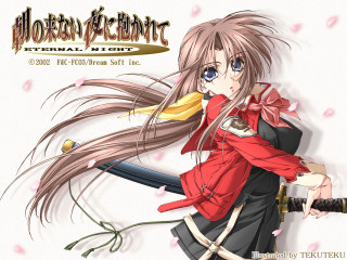 Girl long hair sword red 2 - long hair holding free wallpaper