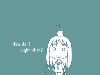 Girl apple head right click - free light wallpaper