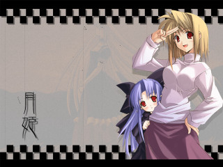 Anime arcueid len horse checkered - a picture frame free wallpaper for desktop