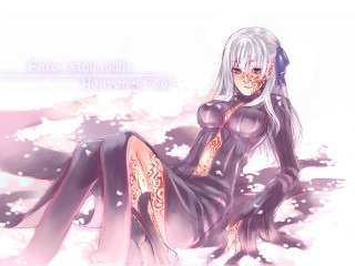 Whitehair blackdress sitting bed gothic - night sky free wallpaper