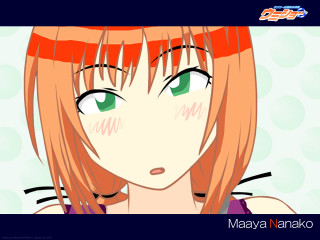 Anime girl green eyes pink 2 - maya free wallpaper