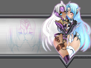 Anime couple hug silver background - elysium free wallpaper for desktop