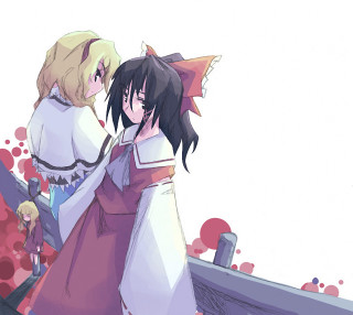 Anime girls bridge cat dog - their shoulder free wallpaper for tablet