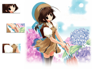 Girl brown dress flower hand - a flower free wallpaper for desktop