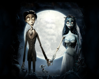 Corpse bride and groom full - a skeleton holding free wallpaper