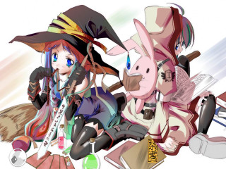 Girl rabbit costume manga witch - a cartoon of a girl free wallpaper
