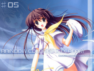 Girl white dress yellow scarf - full color free wallpaper
