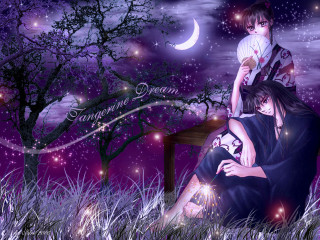 Couple bench night sky stars - a couple sitting free wallpaper