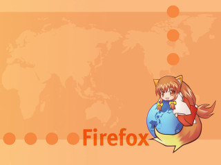 Girl firefox ball worldmap animalears - aguri uchida free wallpaper