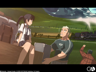 Man woman train mountain railway - a man and a woman free wallpaper