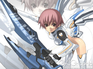 Anime girl giant weapon robot - a anime character holding free wallpaper