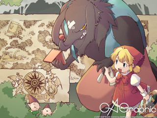 Girl giant animal field forest - a field of grass and trees free wallpaper for desktop