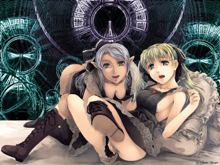 Anime girls gothic cybernetics ferris - the ground together free wallpaper