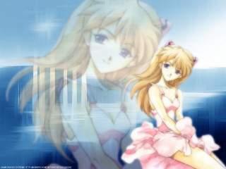 Anime couple hugging blue sky 6 - a blue sky in the background free wallpaper for desktop