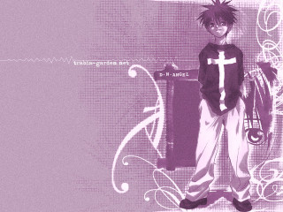 Man cross suitcase purple fence - alvan fisher free wallpaper