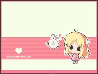 Cartoon bunny alice prin blonde - a pink border free wallpaper