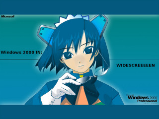 Blue hair windows 2000 screenshot - a blue hair free wallpaper
