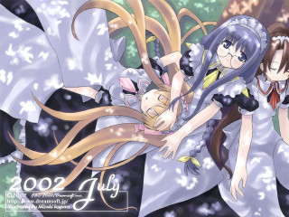 Anime girls forest snow magic - a couple of anime girls free wallpaper
