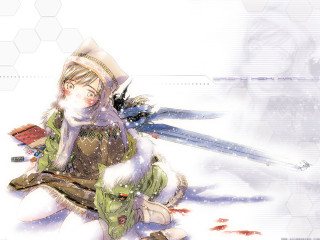 Woman sitting snow snowman winter - a snowman free wallpaper