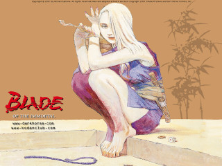 Woman sitting bamboo knife manga - the side of the image free wallpaper