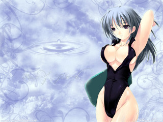 Woman black swimsuit green skirt - a black swimsuit free wallpaper