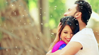 Man woman hugging woods bubbles - movie still frame free wallpaper