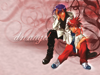 Drange two characters pink background - two anime character free wallpaper