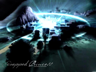 Mandelbrot city glowing mountain storm - a blue light free wallpaper