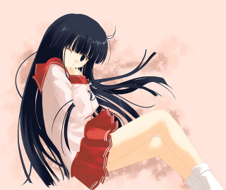 Girl long hair sitting school - outfit free wallpaper for desktop