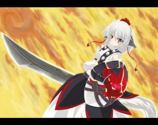 Anime wolf fox sword flame - outfit free wallpaper