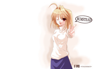 Girl ponytail pointing thought bubble - a ponytail free wallpaper for desktop