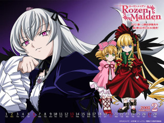 Calendar anime rococo girls wings - anime character free wallpaper